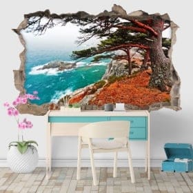 Vinilos &aacute;rbol cedro en Rocky Island 3D
