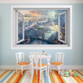 Vinilos decorativos ventana Peter Pan 3D
