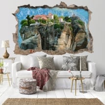 Vinilos monasterios de Meteora Grecia 3D