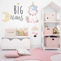 Vinilos decorativos unicornio big dreams