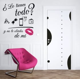 Vinilos decorativos no te olvides de mi beso