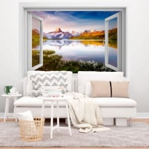Vinilos decorativos lago Bachalpsee Alpes Suizos 3D