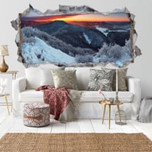 Vinilos decorativos amanecer en las montañas 3D