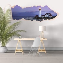 Vinilos papel rasgado 3D faro Portland