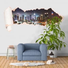 Vinilos Nueva York Manhattan papel rasgado 3D