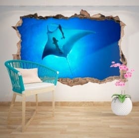 Vinilos decorativos Mantarraya 3D