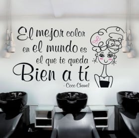 Vinilos decorativos peluquerías frase coco chanel