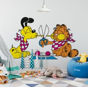 Vinilos decorativos garfield y odie