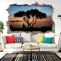 Vinilos decorativos atardecer en tailandia 3d