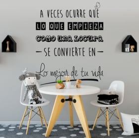 Vinilos decorativos frases lo mejor de tu vida