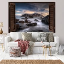 Vinilos paredes islas lofoten noruega ventanas 3d