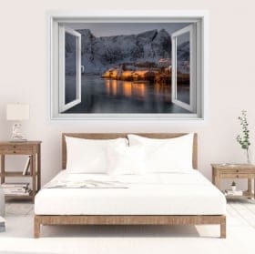 Vinilos islas lofoten noruega ventana 3d