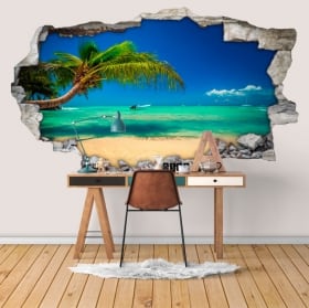 Vinilos paredes playas república dominicana 3d