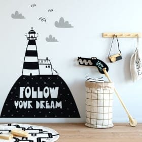 Vinilos decorativos frase follow your dreams