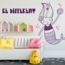Vinilos decorativos paredes sirena be different