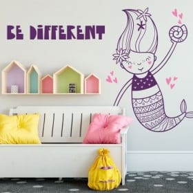Vinilos decorativos paredes sirena be different