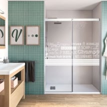 Vinilos para mamparas frases baños