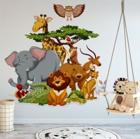 Vinilos decorativos infantiles animales del zoo