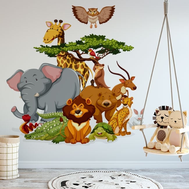 Comprar Pegatinas de pared de zoológico de bosque de dibujos