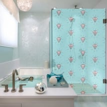 Vinilos para mamparas de baños diamantes