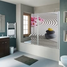 Vinilos decorativos piedras zen mamparas baños