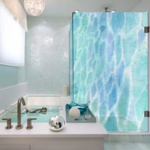 Vinilos mamparas baños colores acuarela