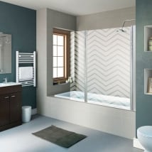 Vinilos mamparas baños líneas zigzag