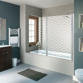 Vinilos mamparas baños líneas zigzag