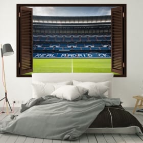 Vinilos paredes estadio santiago bernabéu ventana 3d