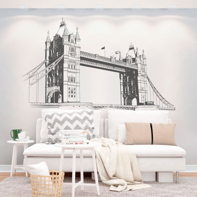 🥇 Vinilos decorativos paredes londres tower bridge 🥇