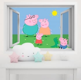 Vinilos paredes infantiles peppa pig 3d