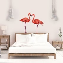 Vinilos decorativos pared flamingos