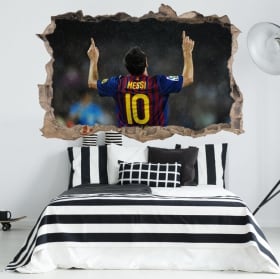 Vinilos barcelona lionel messi 3d