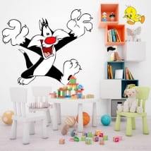 Vinilos decorativos el gato silvestre y piolín