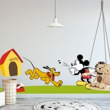 Vinilos mickey mouse y pluto disney