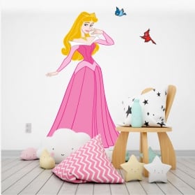 Vinilo infantil disney princesa y pájaros