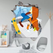 Vinilos paredes disney goofy 3d