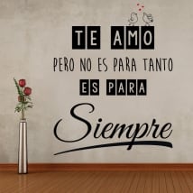 Vinilos frases te amo para siempre