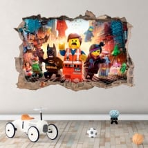Vinilos agujero pared 3d the lego