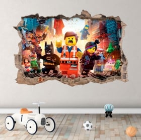 Vinilos agujero pared 3d the lego