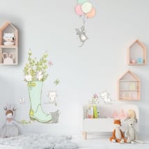 Vinilos decorativos ternura de gatos