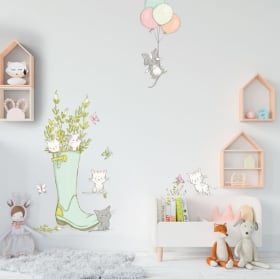 Vinilos decorativos ternura de gatos