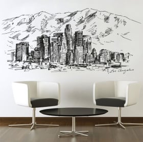 Vinilos y pegatinas dibujo skyline ciudad de los ángeles