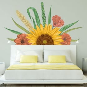 Vinilos decorativos decoración girasol y flores
