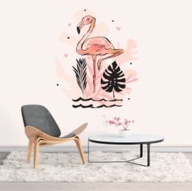 Vinilos y pegatinas flamingo decoraci&oacute;n
