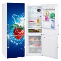 Vinilos neveras y frigoríficos fresa splash