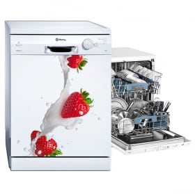 Vinilos para lavavajillas fresas con leche