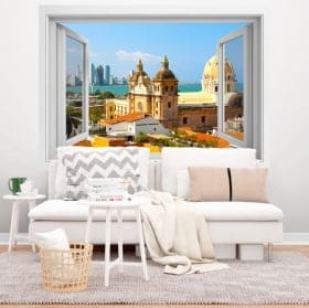 Vinilos ventana cartagena de indias colombia 3d