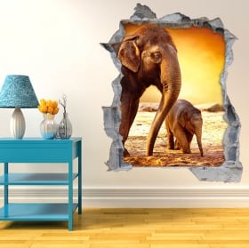 Vinilos agujero pared caballo 3d
