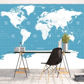 Murales vinilos mapamundi para decorar
